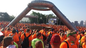 Youth gather to go out to serve.